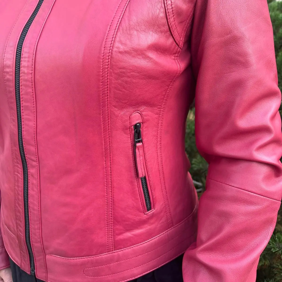 Classic Women's Lamb Leather Jacket - Velora Luxury Fashion