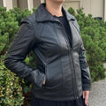Classic Women's Lamb Leather Jacket with Regular Collar - Velora Luxury Fashion