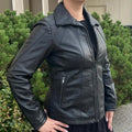 Classic Women's Lamb Leather Jacket with Regular Collar - Velora Luxury Fashion