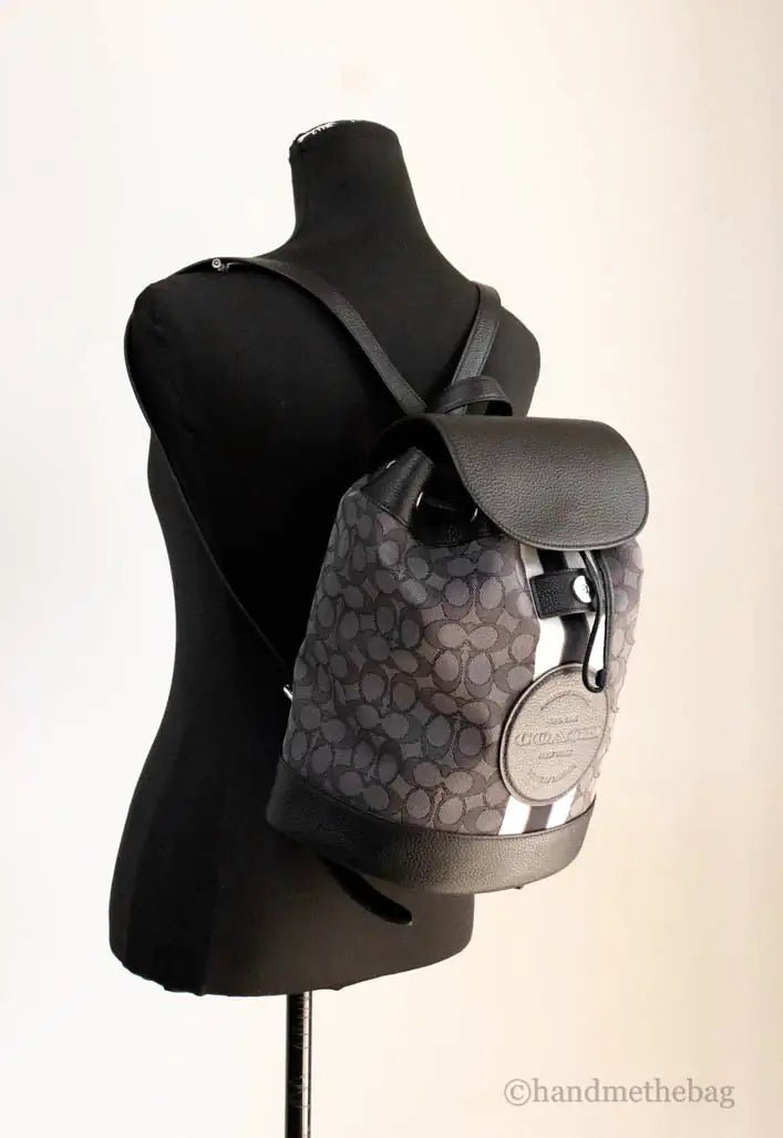 Coach Dempsey Black Smoke Signature Jacquard Canvas Patch Backpack - Velora Luxury Fashion