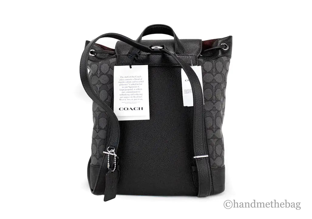 Coach Dempsey Black Smoke Signature Jacquard Canvas Patch Backpack - Velora Luxury Fashion