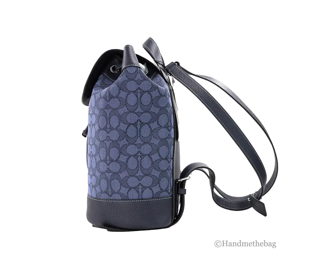 Coach Dempsey Midnight Navy Logo Backpack - Velora Luxury Fashion