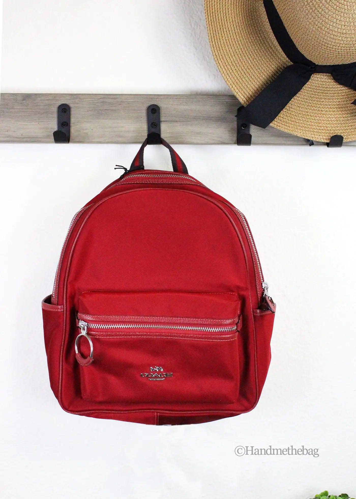 Coach Ellis 1941 Medium Red Nylon Backpack - Velora Luxury Fashion