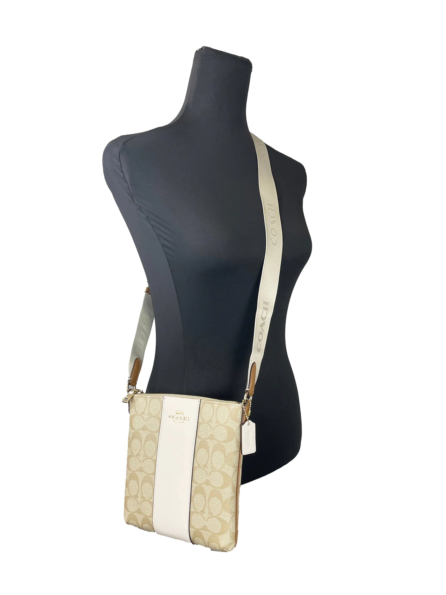 Coach Mini Rowan Stripe Crossbody Clutch - Velora Luxury Fashion