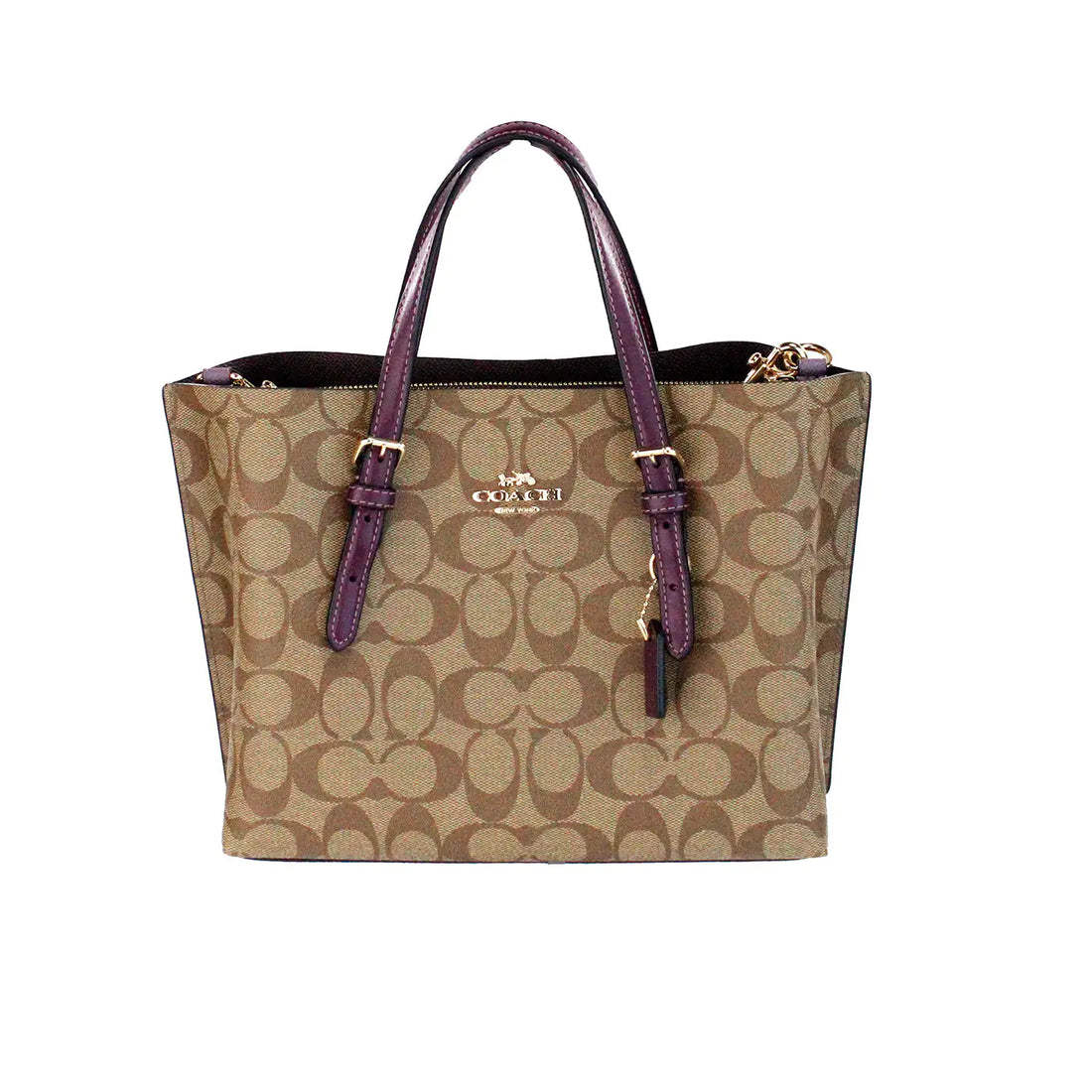 Coach Mollie 25 Berry Canvas Crossbody Tote - Velora Luxury Fashion