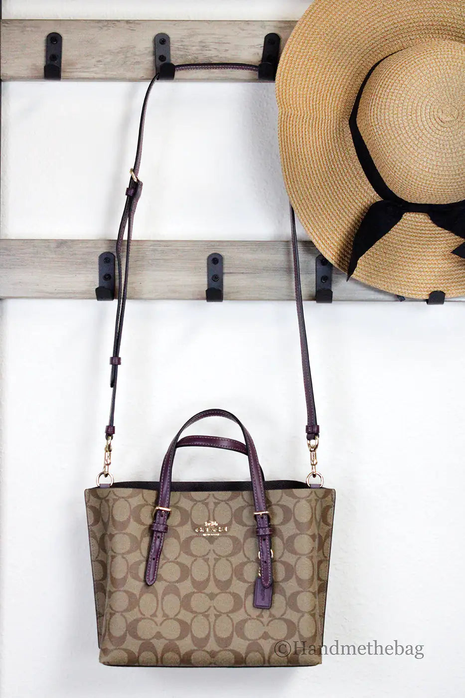 Coach Mollie 25 Berry Canvas Crossbody Tote - Velora Luxury Fashion