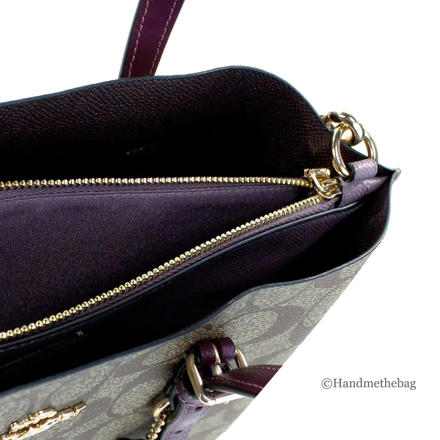 Coach Mollie 25 Berry Canvas Crossbody Tote - Velora Luxury Fashion
