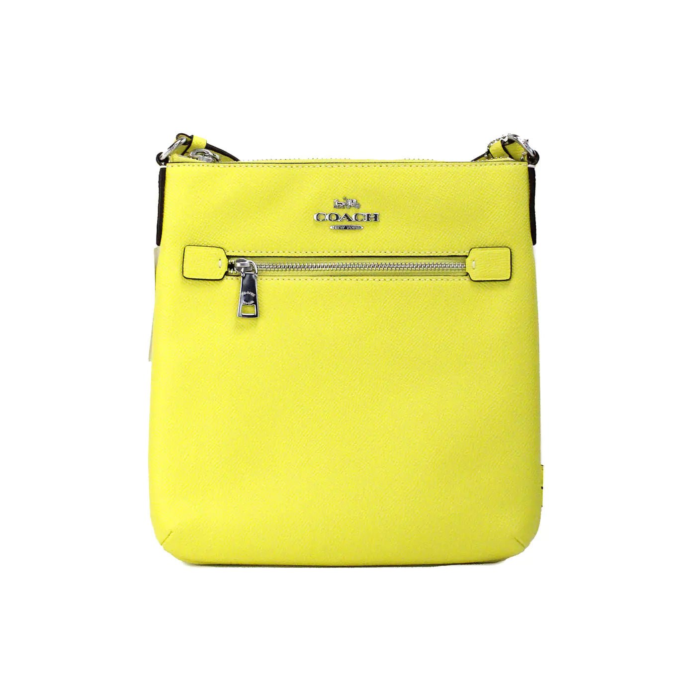 Coach Rowan Mini Bright Yellow Leather File Crossbody - Velora Luxury Fashion
