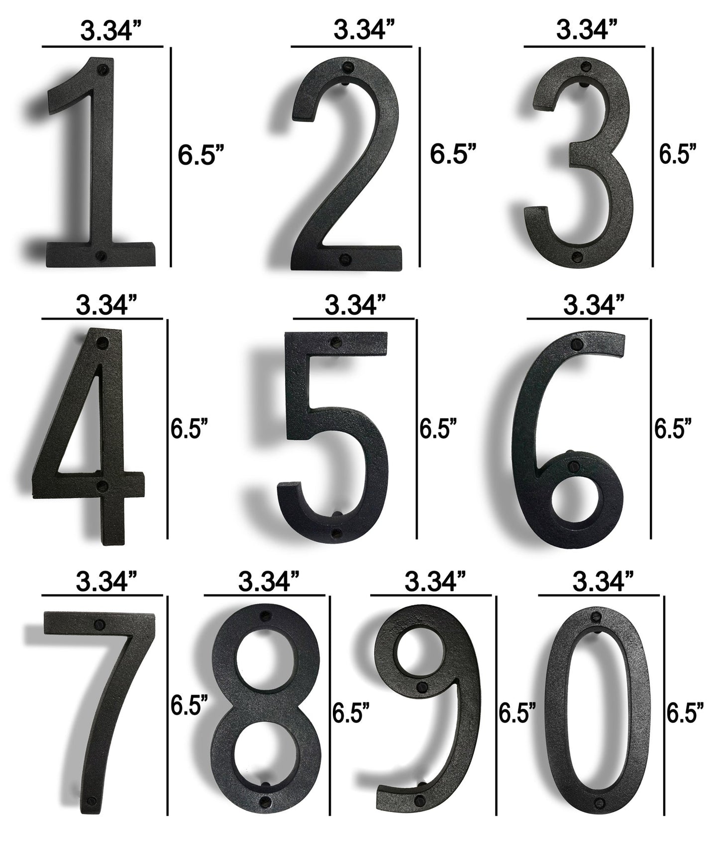 Colonial Wrought Iron Floating Number, 6.5 in, BLK, # 4 - Velora Luxury Fashion