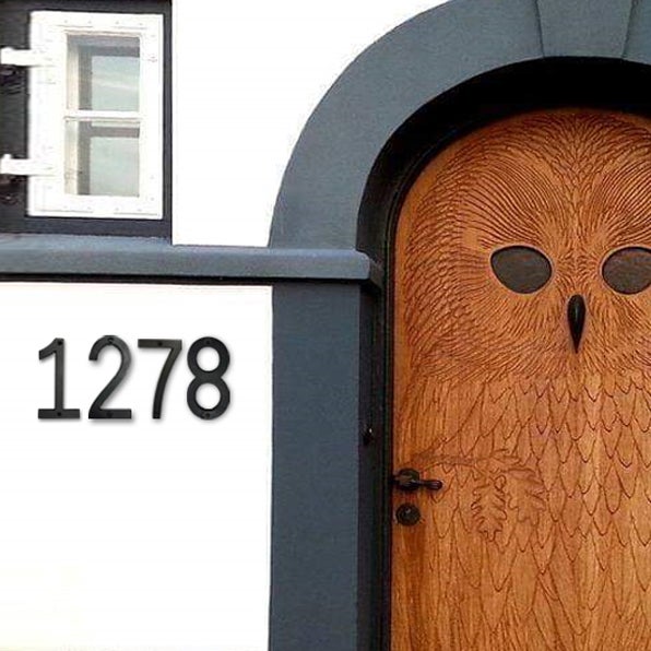 Colonial Wrought Iron Floating Number, 6.5 in, BLK, # 4 - Velora Luxury Fashion