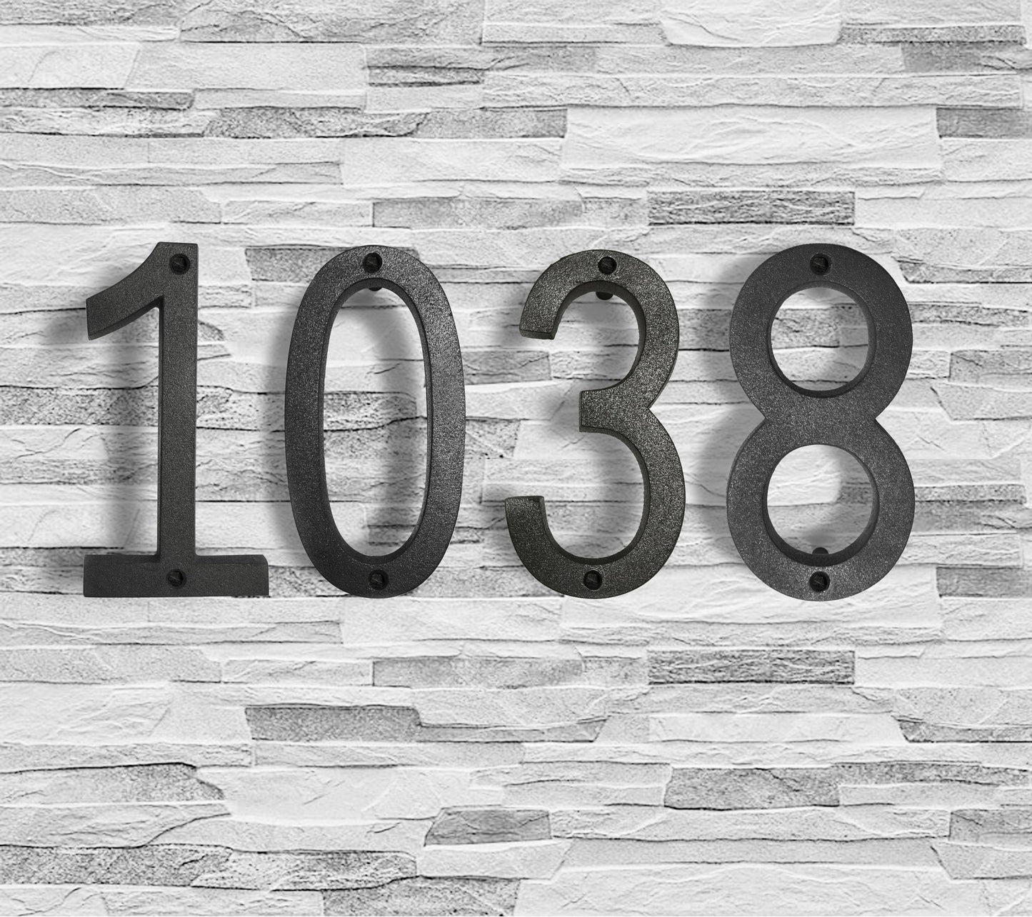 Colonial Wrought Iron Floating Number, 6.5 in, BLK, # 4 - Velora Luxury Fashion