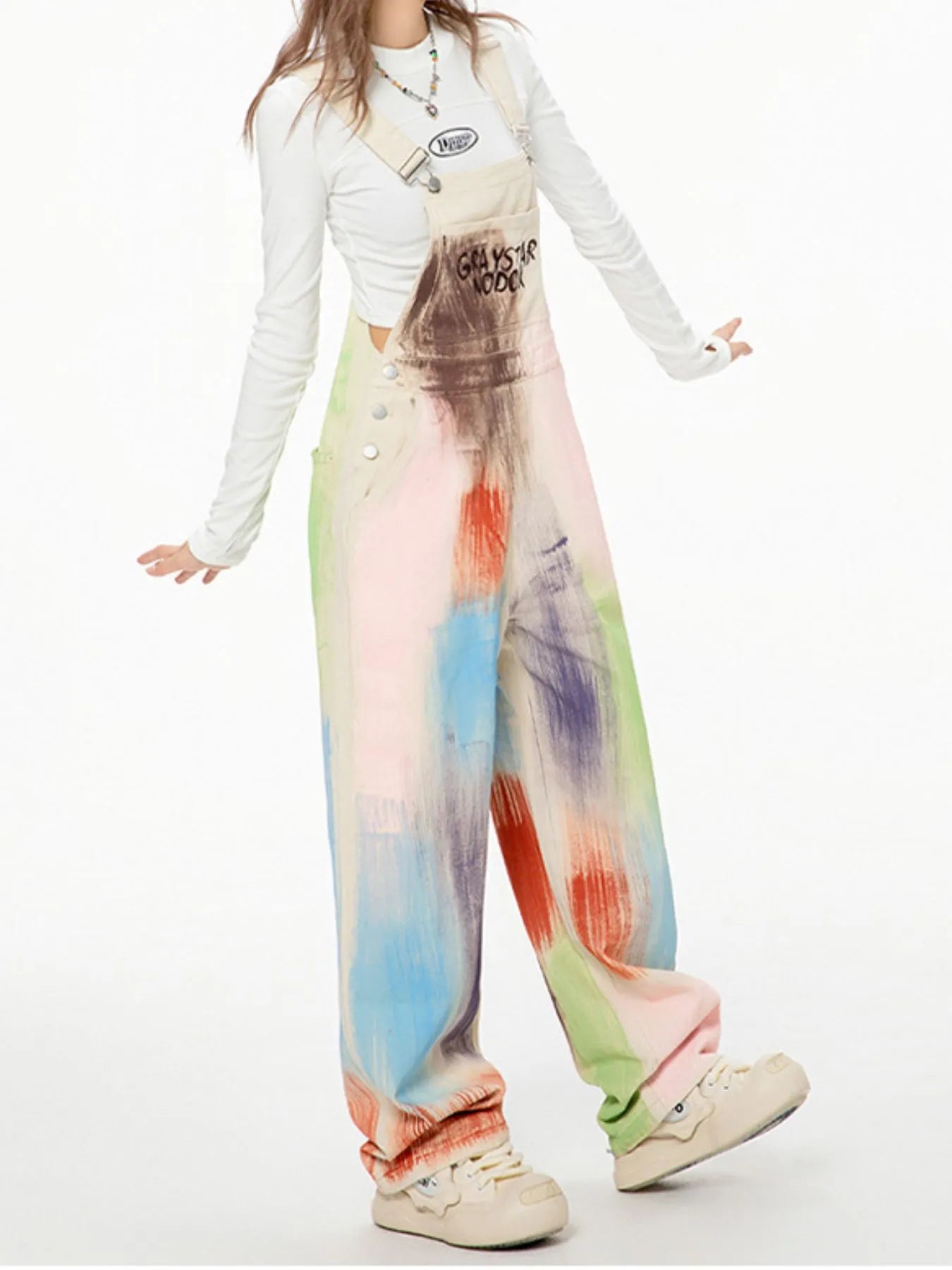 Colorful Wide Leg Overalls - Velora Luxury Fashion