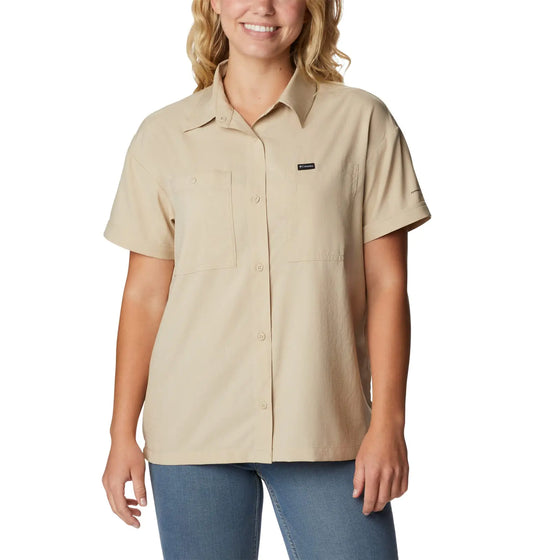 Columbia Womens Silver Ridge Vented Short Sleeve - Ancient Fossil L - Velora Luxury Fashion