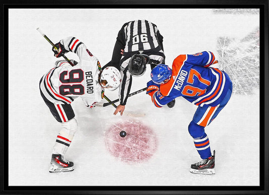 Connor Bedard and Connor McDavid 20x29 Framed Canvas Blackhawks - Velora Luxury Fashion