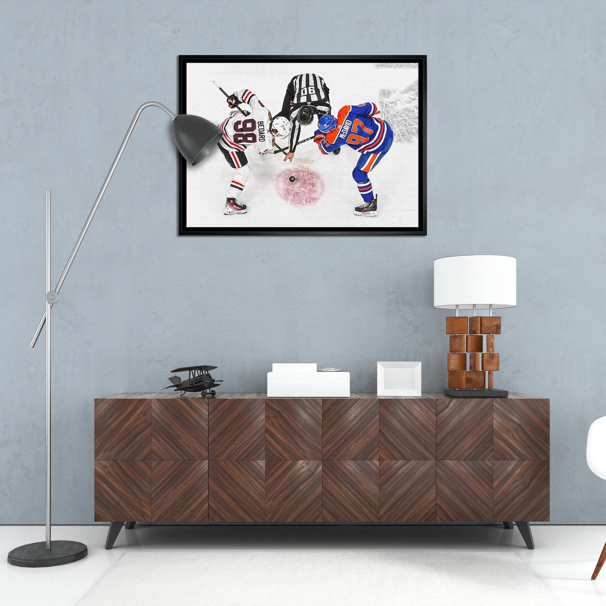 Connor Bedard and Connor McDavid 20x29 Framed Canvas Blackhawks - Velora Luxury Fashion