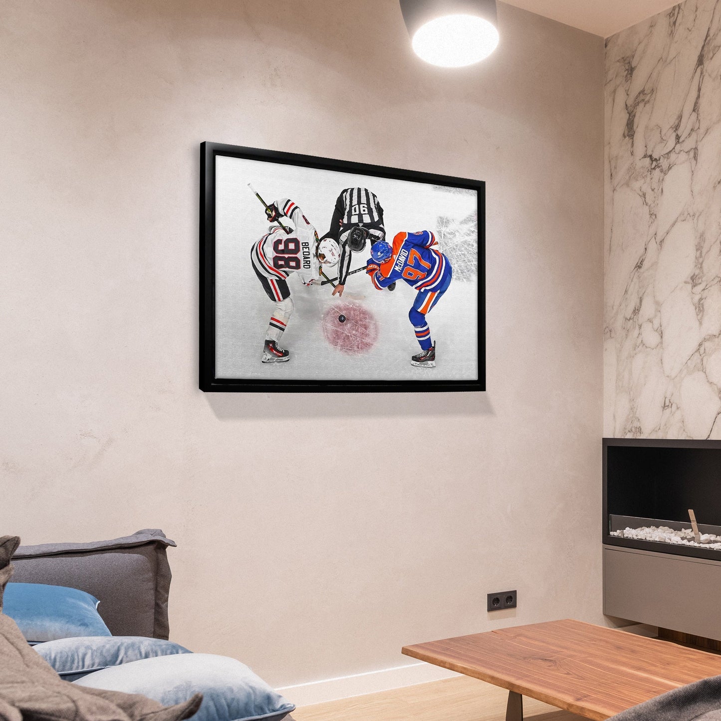 Connor Bedard and Connor McDavid 20x29 Framed Canvas Blackhawks - Velora Luxury Fashion