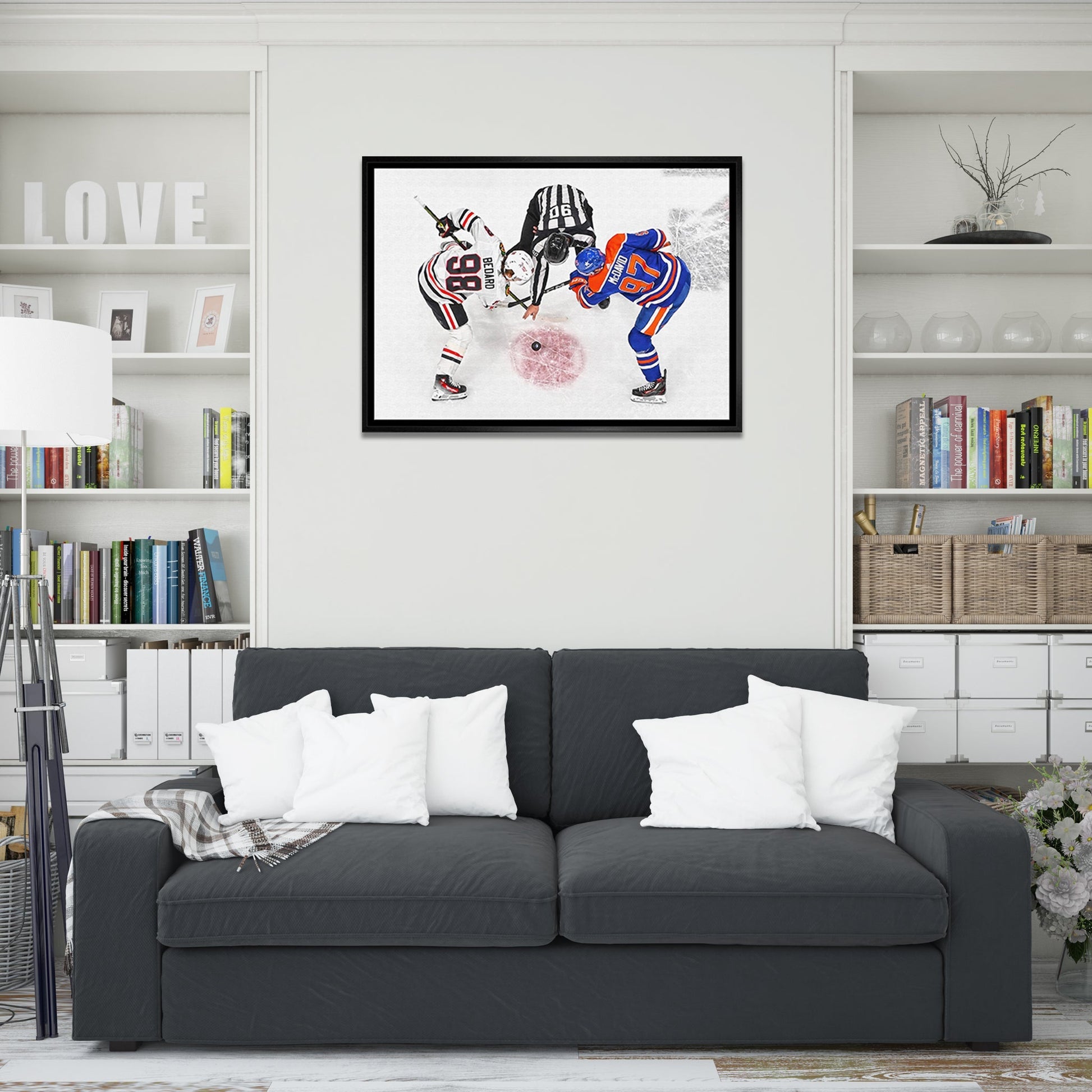 Connor Bedard and Connor McDavid 20x29 Framed Canvas Blackhawks - Velora Luxury Fashion