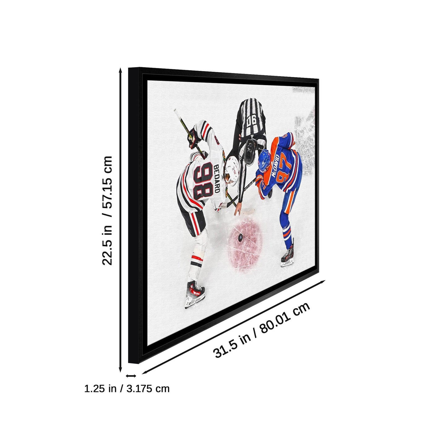 Connor Bedard and Connor McDavid 20x29 Framed Canvas Blackhawks - Velora Luxury Fashion