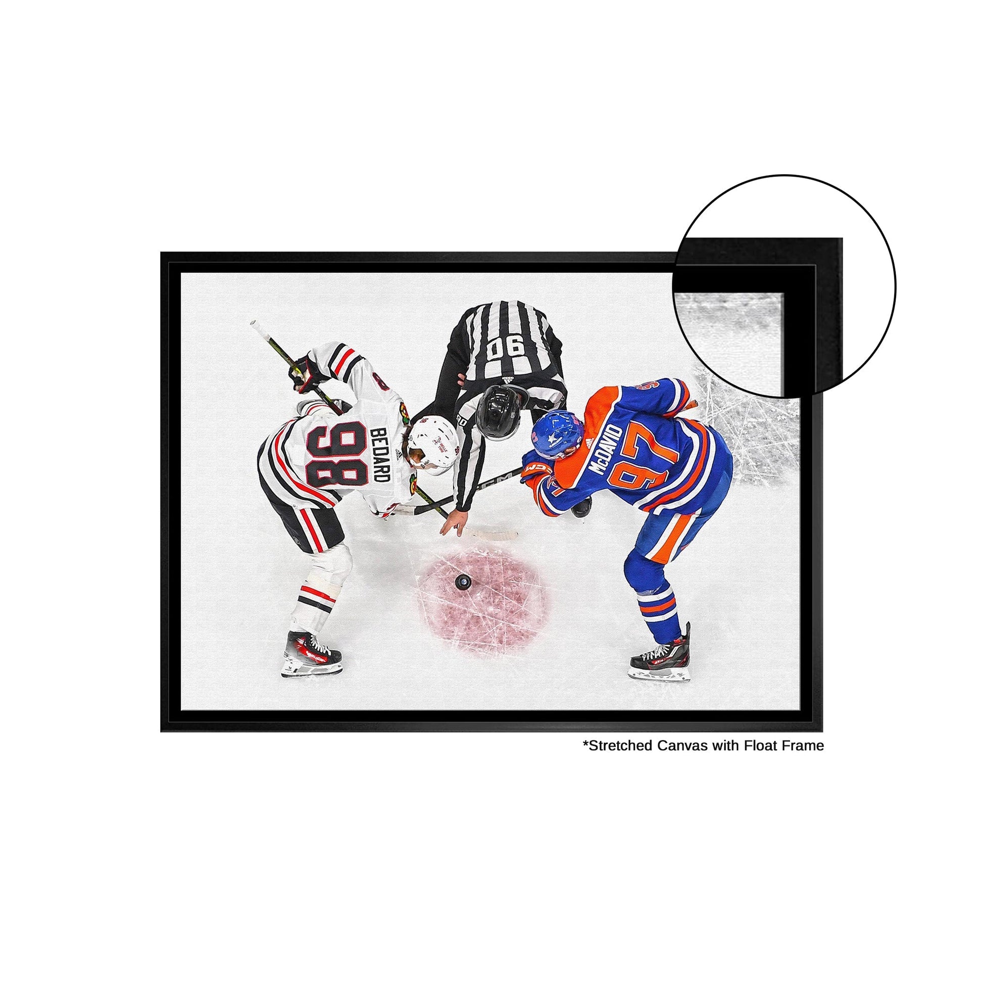Connor Bedard and Connor McDavid 20x29 Framed Canvas Blackhawks - Velora Luxury Fashion