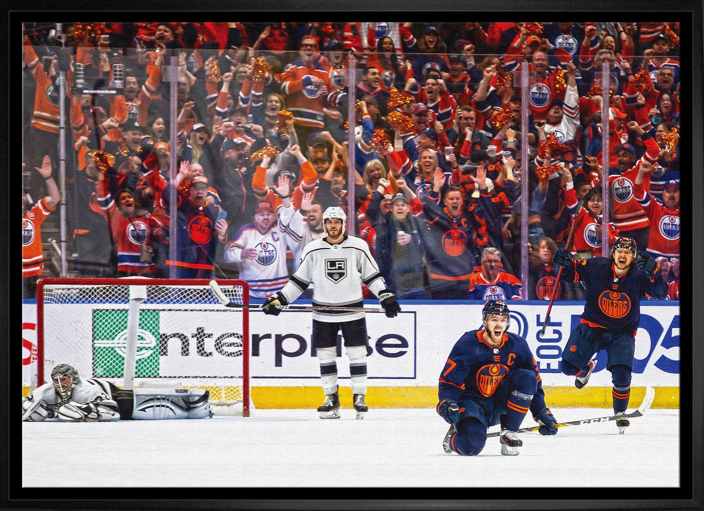 Connor McDavid 20x29 Framed Canvas Oilers Celebration - Velora Luxury Fashion