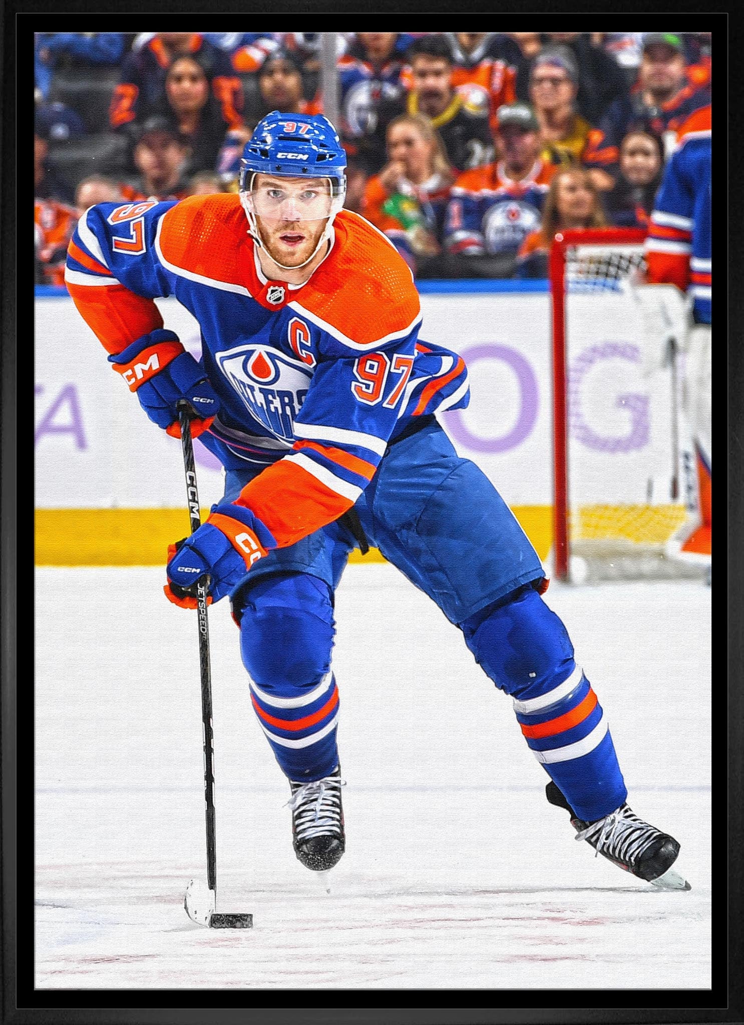 Connor McDavid Framed 20x29 Canvas Oilers Action-V - Velora Luxury Fashion