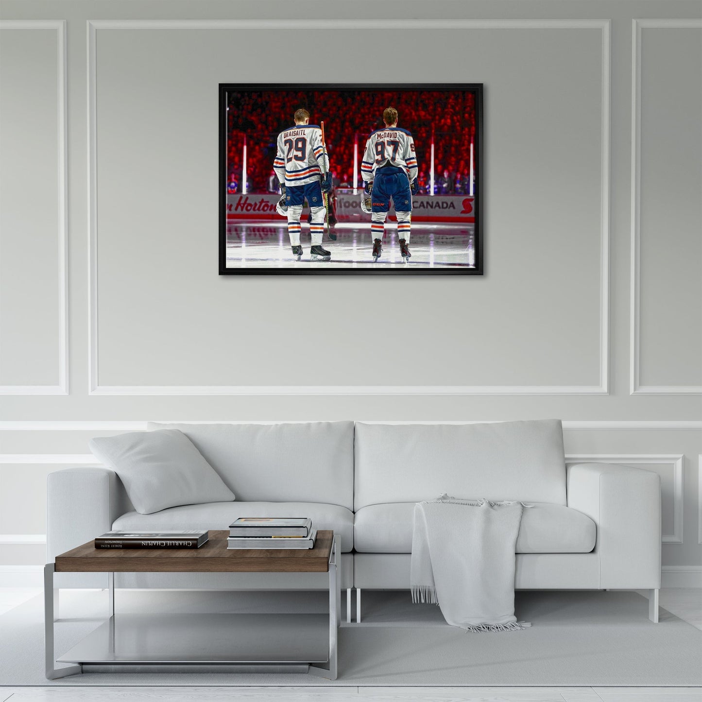 Connor McDavid and Leon Draisaitl Edmonton Oilers Framed 20x29 Line-Up Canvas - Velora Luxury Fashion