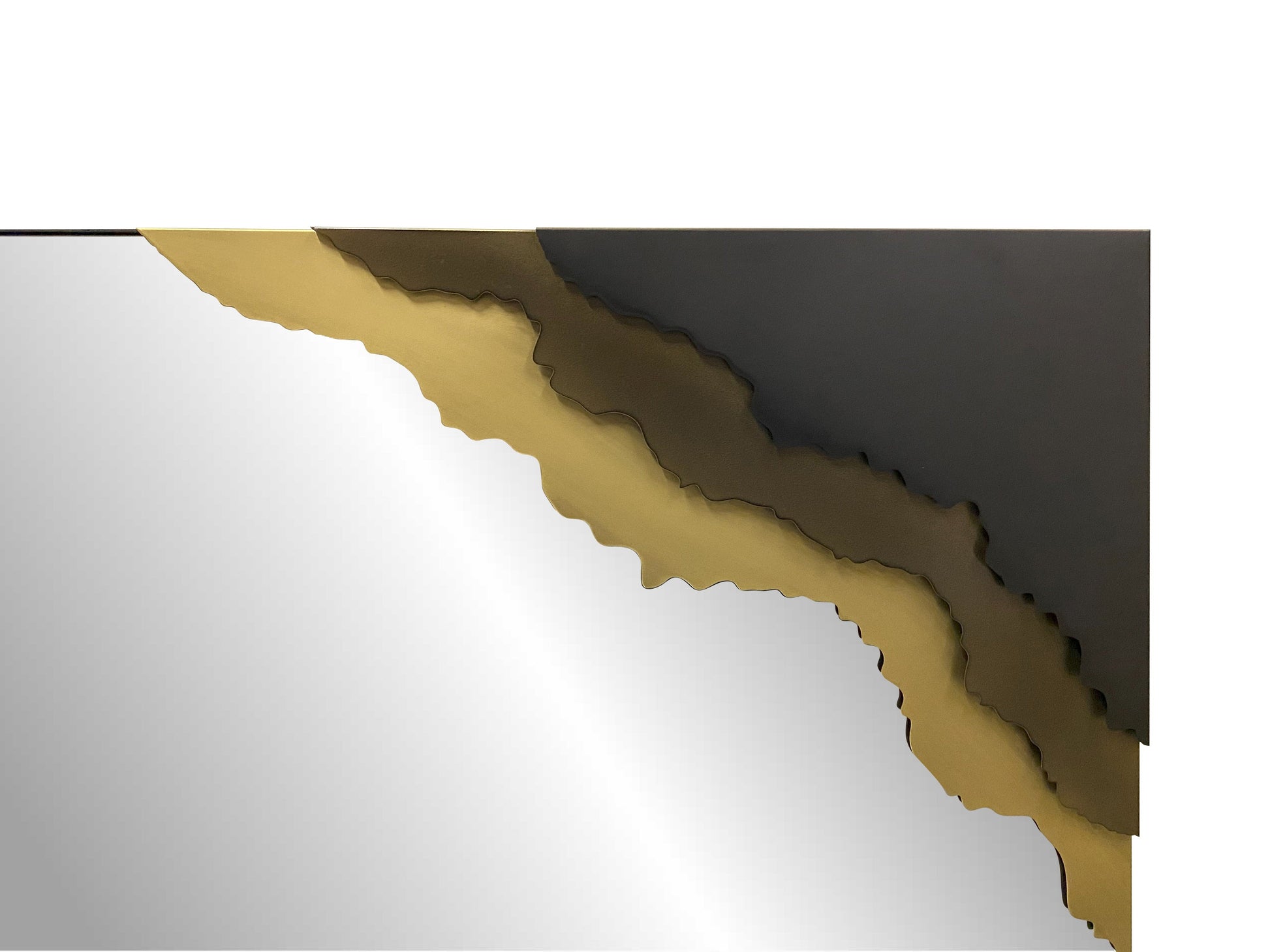 Contour Reflections: Dual-Tone Metal Frame Floor and Wall Mirror - Velora Luxury Fashion