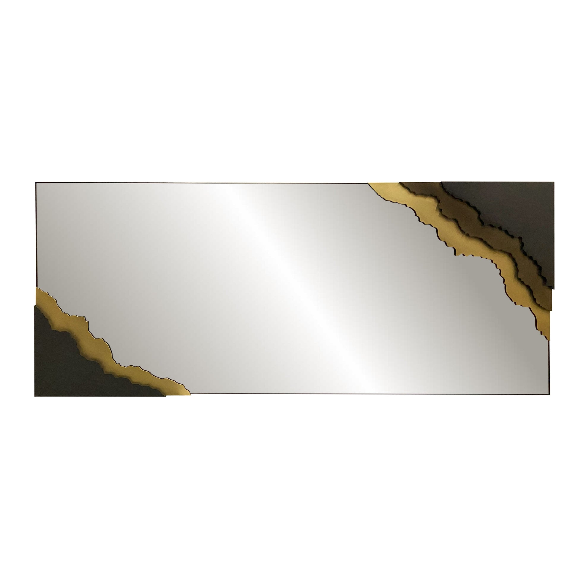 Contour Reflections: Dual-Tone Metal Frame Floor and Wall Mirror - Velora Luxury Fashion