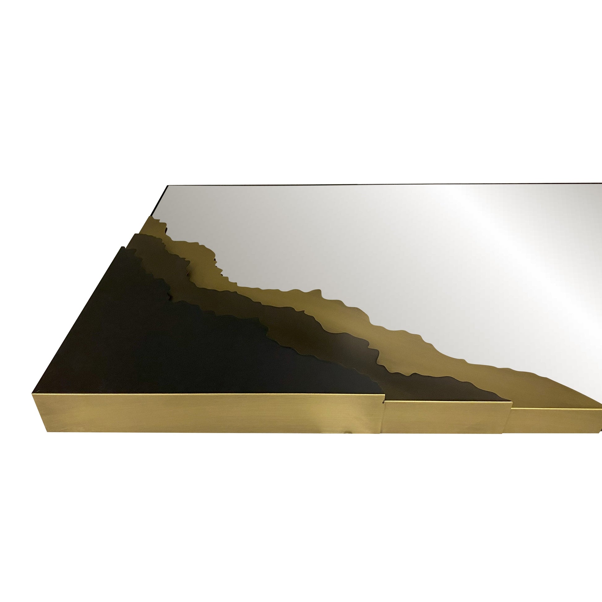 Contour Reflections: Dual-Tone Metal Frame Floor and Wall Mirror - Velora Luxury Fashion