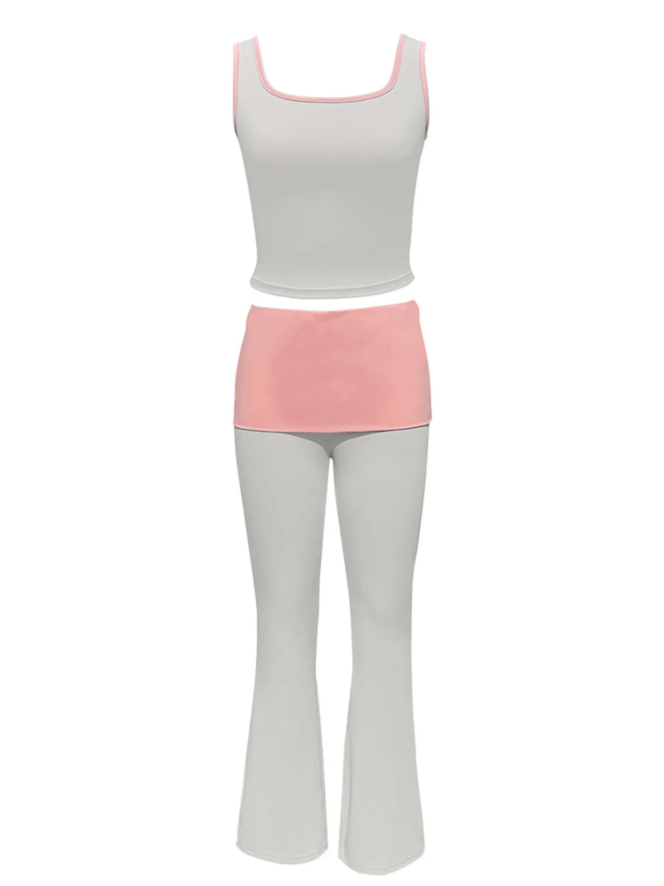 Contrast Trim Tank and Pants Active Set - Velora Luxury Fashion