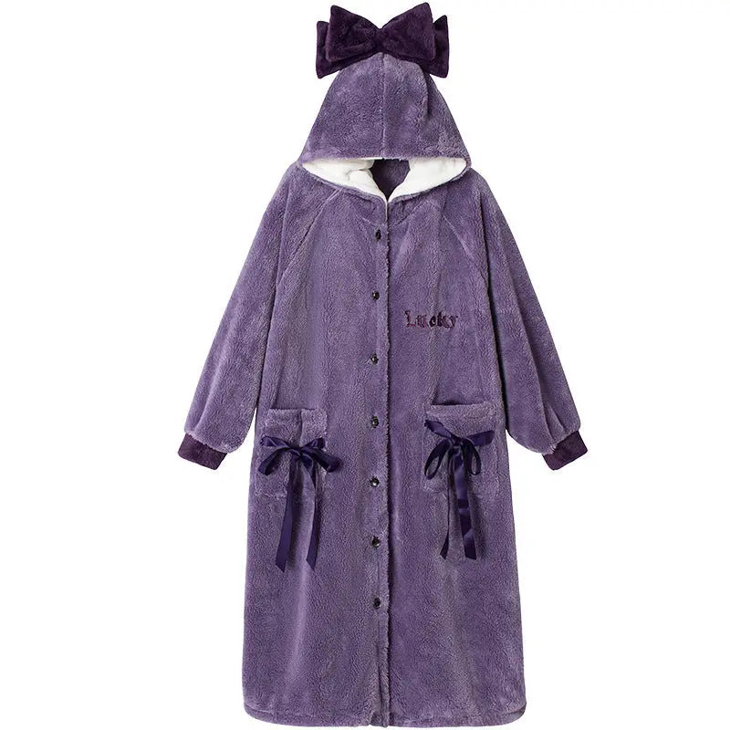 Coral Fleece Pajamas Nightgown Women EX-STOCK Canada