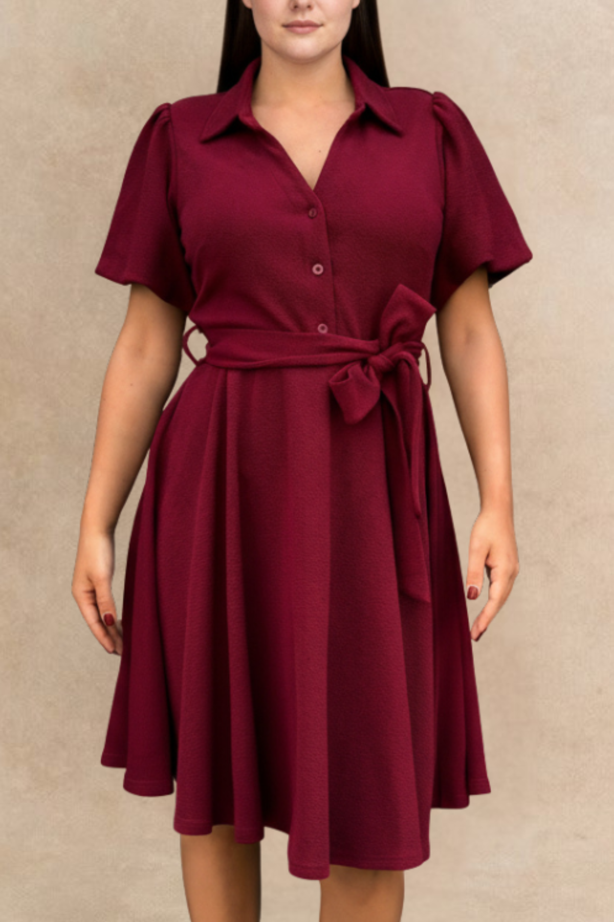 Coralie Tie-Waist Fit & Flare Dress - Velora Luxury Fashion