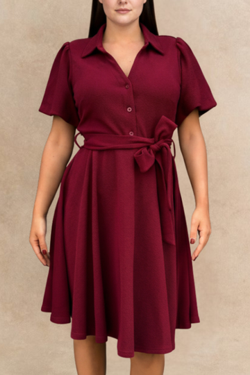 Coralie Tie-Waist Fit & Flare Dress - Velora Luxury Fashion
