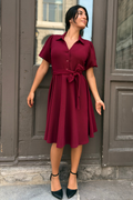 Coralie Tie-Waist Fit & Flare Dress - Velora Luxury Fashion
