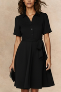 Coralie Tie-Waist Fit & Flare Dress - Velora Luxury Fashion