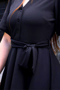 Coralie Tie-Waist Fit & Flare Dress - Velora Luxury Fashion