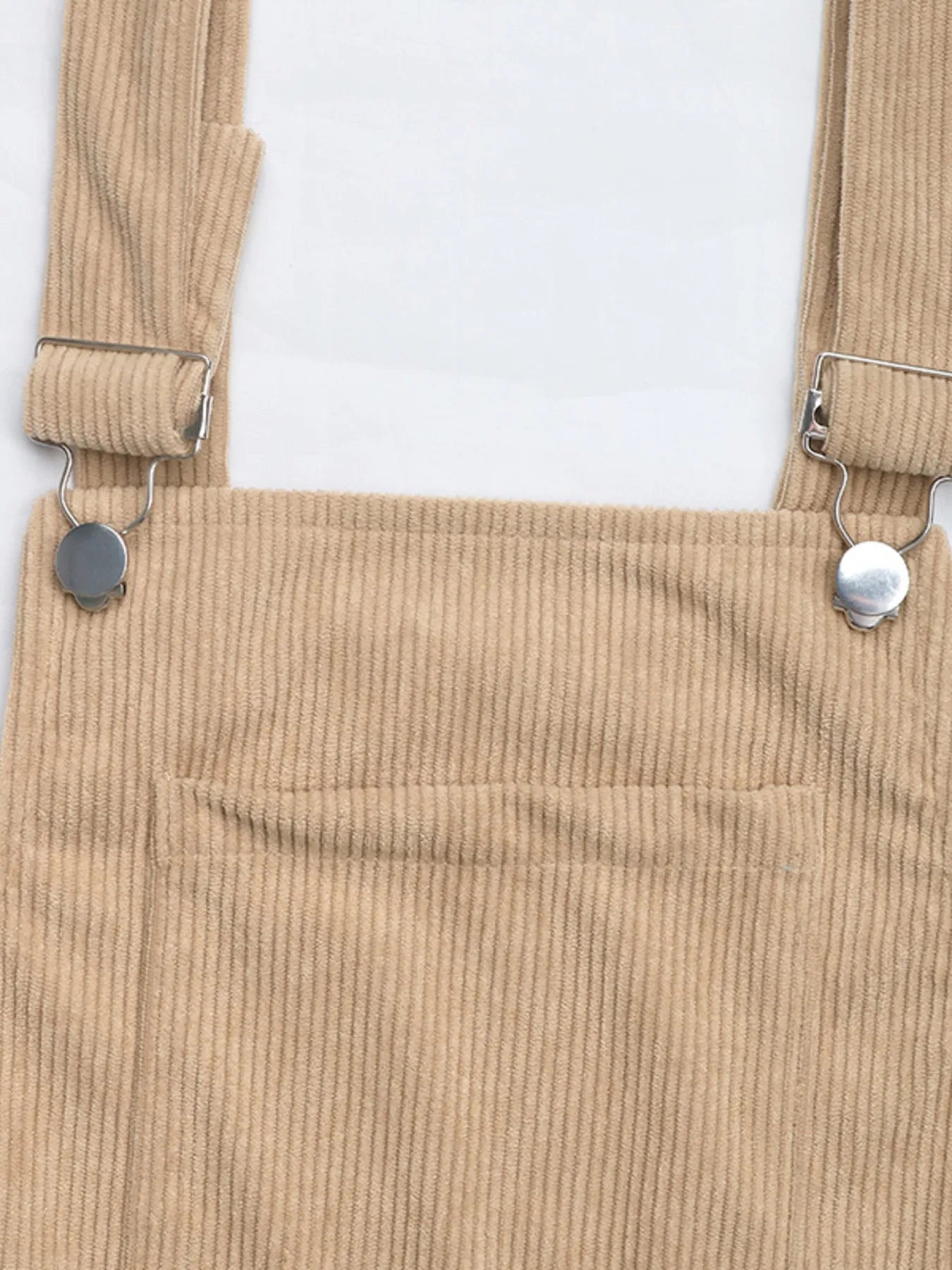 Corduroy Overall Dress with Pocket - Velora Luxury Fashion