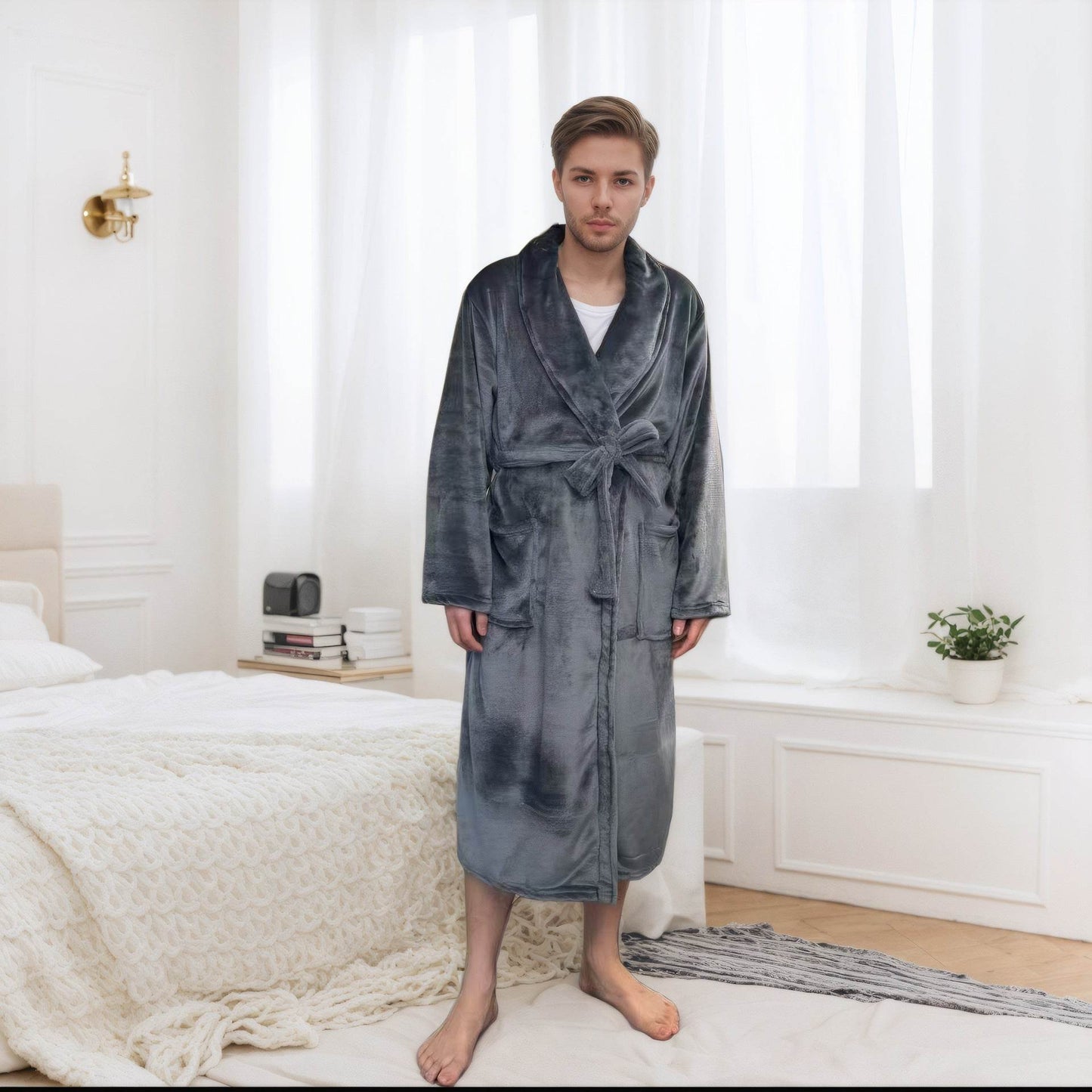 Couple Bathrobe Long Pajamas Homewear EX-STOCK Canada