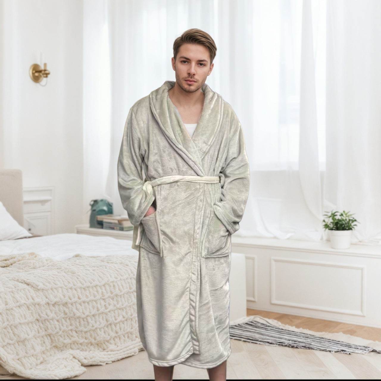 Couple Bathrobe Long Pajamas Homewear EX-STOCK Canada