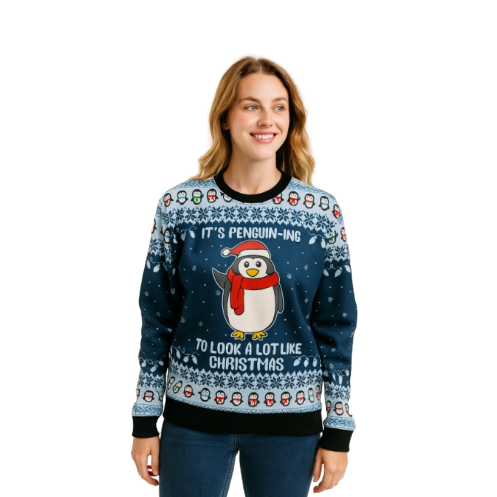 Couple - Cute Penguin Sweater with Pom Pom - Velora Luxury Fashion