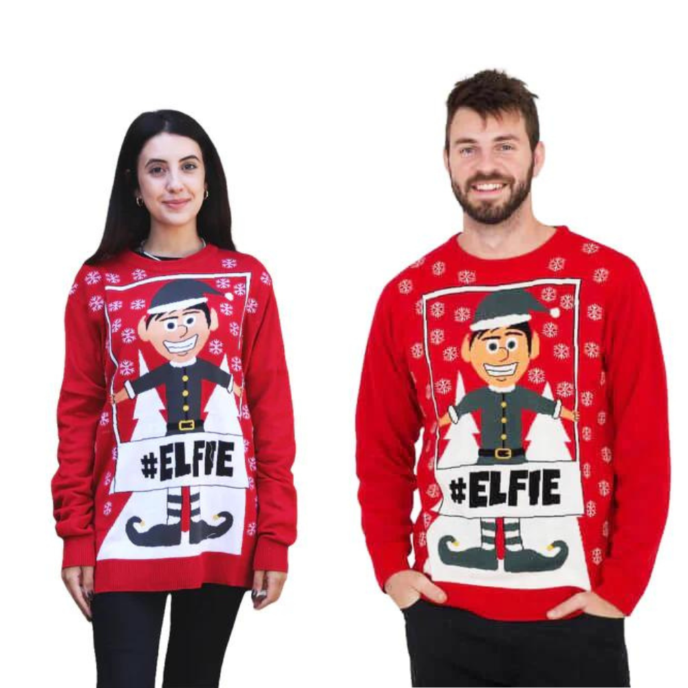 Couple - #Elfie Hashtag  Sweater - Velora Luxury Fashion