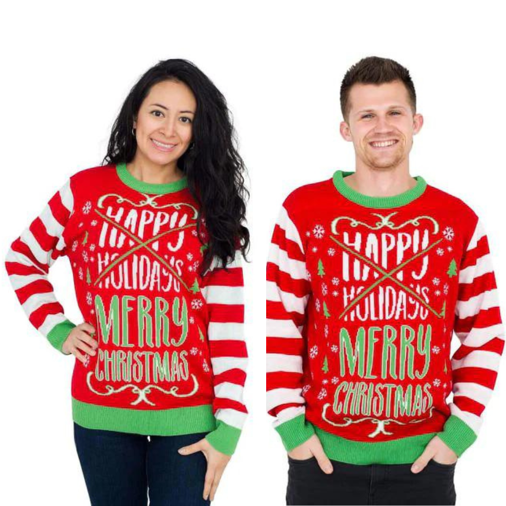 Couple - Happy Holidays Merry  Sweater - Velora Luxury Fashion