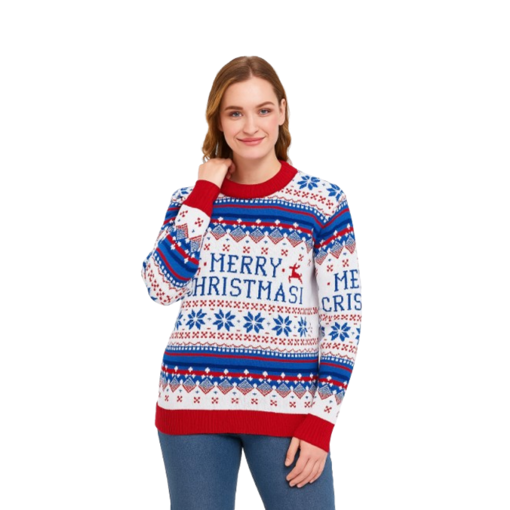Couple - White Merry Christmas Sweater - Velora Luxury Fashion