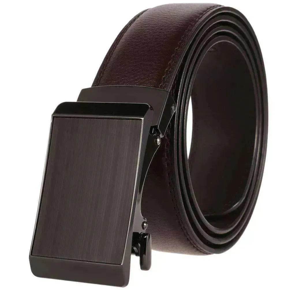 Cowhide Alloy Belt Automatic Buckle Business Casual Belt Men's Pant Belt - Velora