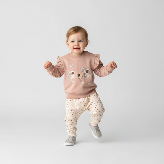 Cozy Koala Girls Jogger Set - Velora Luxury Fashion