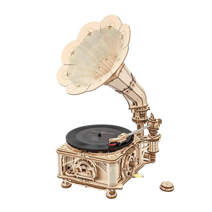 Crank Classic Gramophone Kit | Kidstoylover - DIY Wooden Assembly Toy - Velora Luxury Fashion