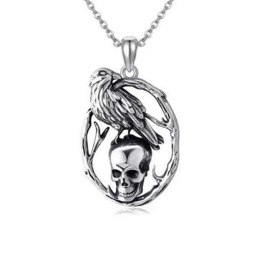 Creative Retro Halloween Skull Pendant Necklace - Velora