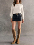 Crew Neck Long Sleeve Sweater - Velora Luxury Fashion