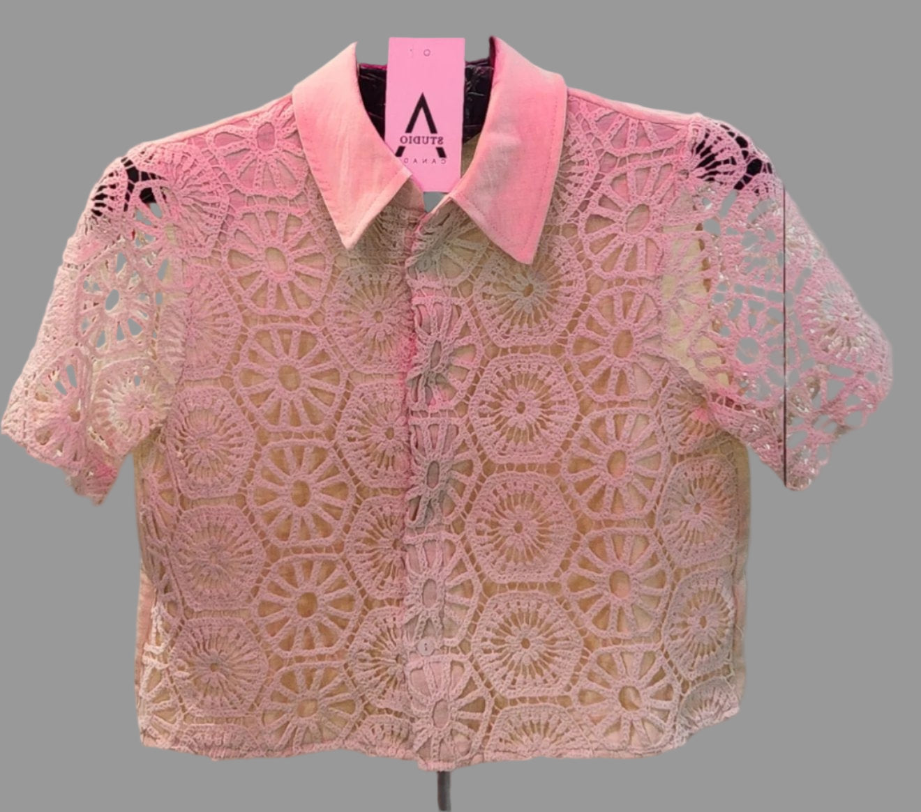 Crochet Crop Shirt Astudio.fashion