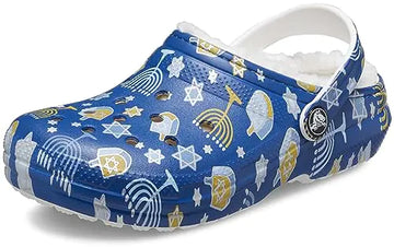 Crocs Unisex Classic Holiday Lined Clogs Fuzzy Slippers Hanukkah Numeric_2 US Men - Velora Luxury Fashion